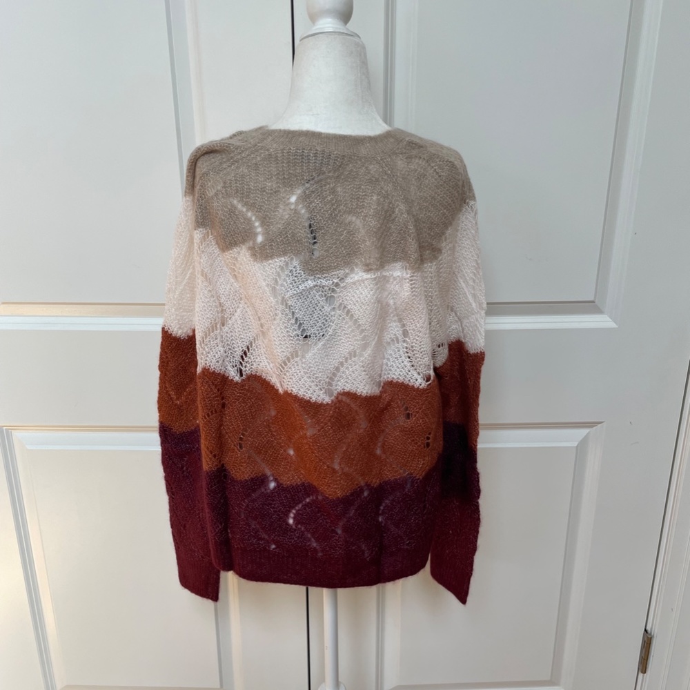 Striped Wave Stitch Cashmere and Silk-blend Sweater from AUTUMN CASHMERE - Picture 7 of 10